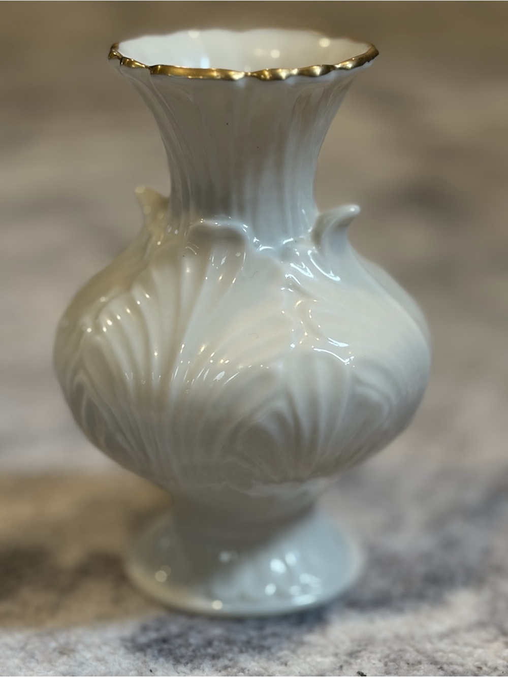 Lenox Ivory Porcelain Vase with Gold Trim